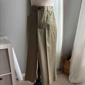 Zara Olive Wide-Leg Chinos